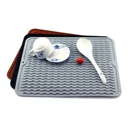 Produktbild: BROSEBEAQ Abtropfmatte Silikon,Abtropfmatte Geschirr,40x30cm Abtropfgestell Geschirr,Abtropfmatte Küche,Spülbeckenmatte ​für Bar,Spülmatte Abtropfmatte,Abtropfablage,Spülmatte für Spülbecken