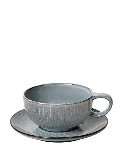 Produktbild: Broste Copenhagen 14533220 Nordic Sea Tasse mit Unterteller, Steingut, 25ml
