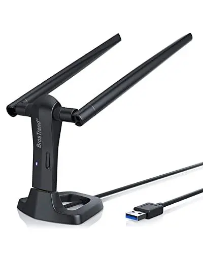 Produktbild: BrosTrend 1200 Mbit/s USB WLAN Stick Linux für Ubuntu, Mint, Debian, Lubuntu, Xubuntu, Mate, LMDE, Zorin, PureOS, Raspberry Pi 2+, Windows 11, 5GHz+ 2,4GHz, 2 X 5 dBi Wi-Fi-Antennen, USB3.0