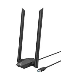 Produktbild: BrosTrend AX1800 High Gain WLAN Stick für PC, WiFi 6 Stick hohe Reichweite, DualBand 1201Mbit/s 5GHz + 574Mbit/s 2.4GHz, USB WLAN Adapter Langstrecken mit Zwei 5dBi-Antennen, NUR für Windows 10/11