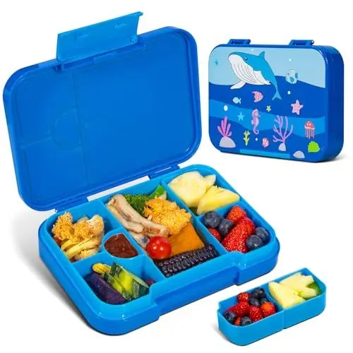 Produktbild: Brotdose für Kinder mit Fächern,Lunchbox Kinder Bento Box,BPA frei Snackbox Brotdose für Jungen und Mädchen,Vesperbox für Kindergarten, Schule, Ausflüge