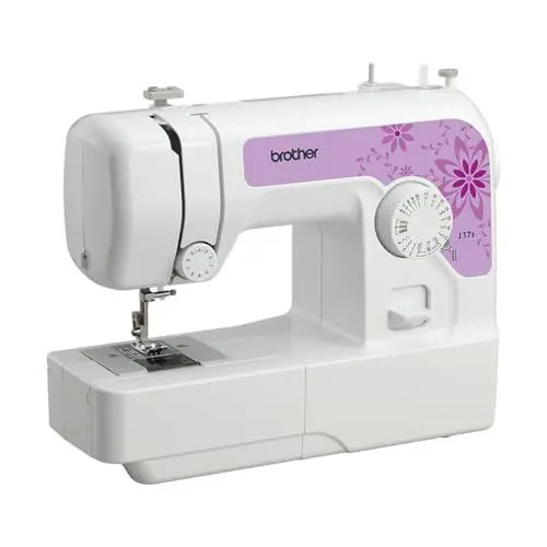 Produktbild: Brother J17s Nähmaschine, halbautomatisch, elektromechanisch – weiß, 4-Step-Knopfloch, 4 mm