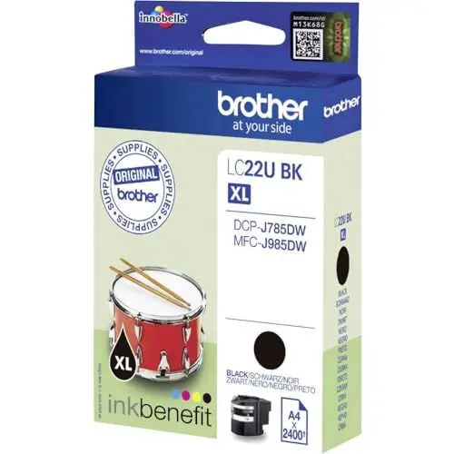Produktbild: Brother LC22UBK Original XL-Tintenpatrone LC-22UBK schwarz (für Brother MFC-J985DW und DCP-J785DW), 2400Seiten