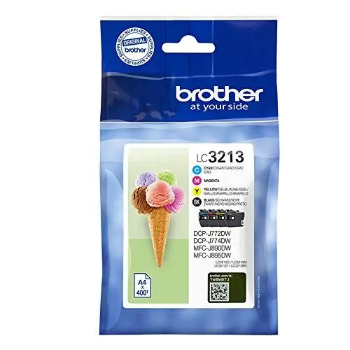 Produktbild: Brother LC3213VAL Tintenpatronen , 400 Seiten, Schwarz, Cyan, Magenta, Gelb, 4 Stück