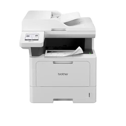 Produktbild: Brother MFC-L5710DW 4-in-1 Mulifunktionsdrucker schwarz weiß (A4, 48 Seiten/Min., 1.200x1.200 DPI, LAN, WLAN, Duplex-ADF, 250 Blatt Papierkassette) weiß/grau