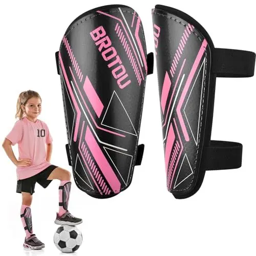 Produktbild: BROTOU Schienbeinschoner Kinder Fussball mit Verstellbaren Riemen Fußball Schienbeinschützer für 3-18 Jahre Jungen und Mädchen Jugendliche (M) (Ohne Knöchelschutz, M)