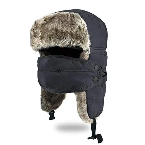 Produktbild: BROTOU Unisex Wintermütze mit Ohrenklappen, Kunstfellmütze, Fliegermütze, Trappermütze·· hält warm beim Skifahren, Schlittschuhlaufen und Anderen Outdoor-Aktivitäten
