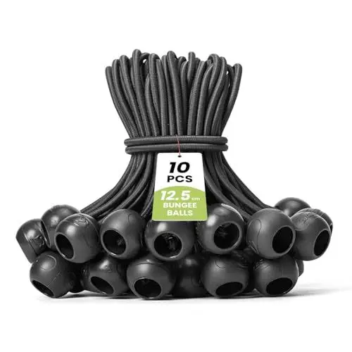 Produktbild: Brotree Spanngummis mit Kugel 10 Stück 12.5cm Gummispanner mit Kugel Kurz Zeltgummis Planenspanner mit Kugel for Planen, Zelte, Banner, Pavillons, Netz