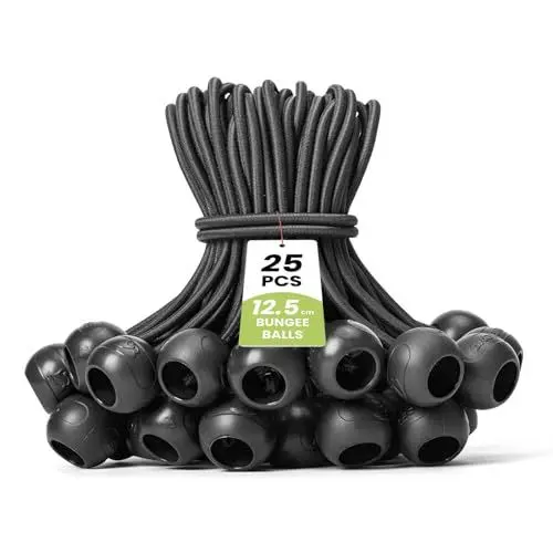 Produktbild: Brotree Spanngummis mit Kugel 25 Stück 12.5cm Gummispanner mit Kugel Kurz Zeltgummis Planenspanner mit Kugel for Planen, Zelte, Banner, Pavillons, Netz