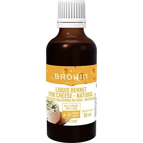 Produktbild: Browin Natürliches flüssiges Lab 411207, 50 ml, für Kuh, Schafs-und Ziegenmilch für 105-260 L, große Ergiebigkeit, einfache Dosierung, Flüssigkeit
