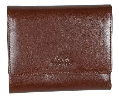 Produktbild: BROWN BEAR Geldbörse Damen mittelgroß Leder | Braun | RFID-Schutz | Kreditkarten Portemonnaie Echtleder | Geldbeutel Münzfach außen | BB Design Mandy 2.0 TBR