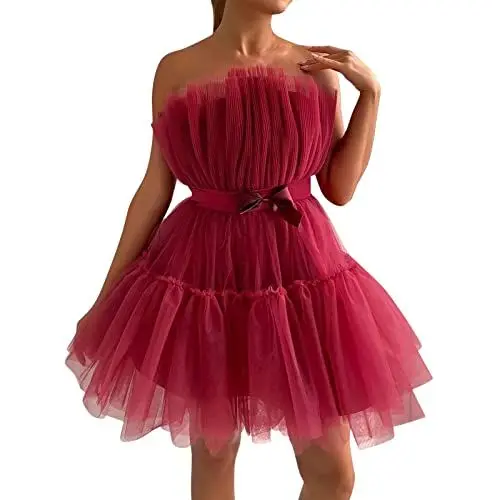 Produktbild: Brown Skirt Tüllrock Grau Hosenrock Schwarz Strickrock Damen Pleated Skirt Winter Skirt Rock Rot Party Rock Tüllrock Schwarz Rot Glockenrock Kurzer Rock Damen Sexy Karneval Tüllrock Skater Rock