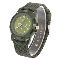 Produktbild: Brrnoo Militär Uhr Herren Sportuhr, Armbanduhr Herren Digitale Sportuhr, Outdoor Tactical Watch Elektronische Analoge Runde Uhren Haltbares Nylonband für Den Täglichen Gebrauch Geeignet(Grün)