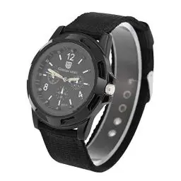 Produktbild: Brrnoo Militär Uhr Herren Sportuhr, Armbanduhr Herren Digitale Sportuhr, Outdoor Tactical Watch Elektronische Analoge Runde Uhren Haltbares Nylonband für Den Täglichen Gebrauch Geeignet(Schwarz)