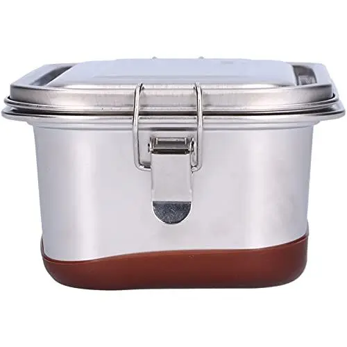 Produktbild: Brrnoo Edelstahlbehälter mit Deckel, Edelstahl-Lunchbehälter, Edelstahl-Box mit Lebensmittelechtem Silikon-Dichtungsring, Edelstahl-Lebensmittelbehälter für die Arbeit,