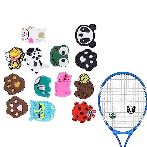 Produktbild: Brrnoo Tennis Dämpfer, Schläger Vibrationsdämpfer 13 Stück Tierformen für Tennisschläger für den Sport,Stoßdämpfer Tennis, Tennis Dämpfer Kinder