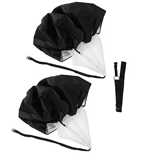 Produktbild: Brrnoo Übungsfallschirm, Black Power Trainingsfallschirm, 5-15 kg Widerstandskraft für Fußballtrainingsfeld-Übungsathleten Trainingsgerät