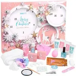 Produktbild: BRUBAKER Cosmetics Beauty Adventskalender 2024 - der XXL Wellness Weihnachtskalender für Frauen und Mädchen - 24 x Körperpflege Produkte & Spa Accessoires - Sterne und Schneeflocken Rosa