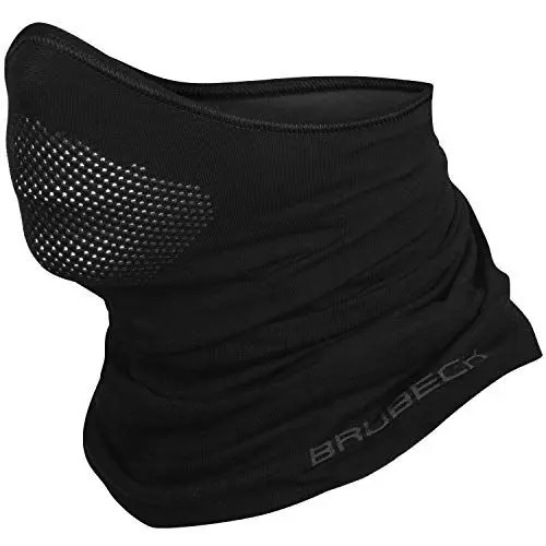 Produktbild: BRUBECK X-Pro Halbe Sturmhaube | Herren | Damen | Klimaregulierend | Gesichtsmaske | Sturmmaske | Funktionskleidung | Atmungsaktiv | Anti-allergisch | Antibakteriell (Schwarz, L - XL)