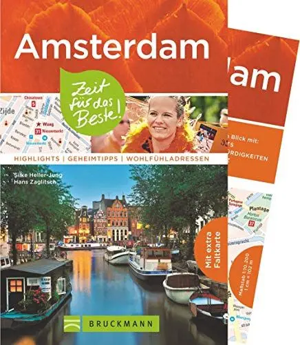 Produktbild: Bruckmann Reiseführer Amsterdam: Zeit für das Beste. Highlights, Geheimtipps, Wohlfühladressen. Inklusive Faltkarte zum Herausnehmen.: Highlights - Geheimtipps - Wohlfühladressen. Mit extra Faltkarte