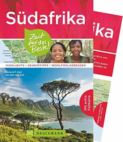 Produktbild: Bruckmann Reiseführer Südafrika: Zeit für das Beste. Highlights, Geheimtipps, Wohlfühladressen. Inklusive Faltkarte zum Herausnehmen.: Highlights - Geheimtipps - Wohlfühladressen. Mit großer Faltkarte