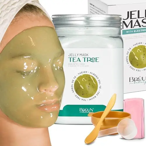 Produktbild: BRÜUN – Peel-Off-Gelee-Maske, Premium-Qualität, modellierendes Teebaumglas-Maskenpulver für Gesichtsmaske, ideal für Kosmetikerinnen, Spa-Hautpflege, Hydro-Gesichtsmaske