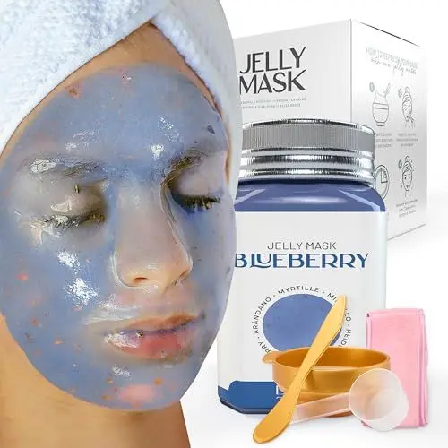 Produktbild: BRÜUN – Peel-Off-Jelly-Maske, Premium-Qualität, modellierendes Blueberry Burst Jar-Maskenpulver für Gesichtsmaske, ideal für Kosmetikerinnen, Spa-Hautpflege, Hydro-Gesichtsmaske