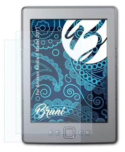 Produktbild: Bruni Schutzfolie kompatibel mit Amazn Kindl 4 Model 2011 Folie, glasklare Displayschutzfolie (2X)