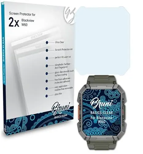 Produktbild: Bruni Schutzfolie kompatibel mit Blackview W60 Folie, glasklare Displayschutzfolie (2X)