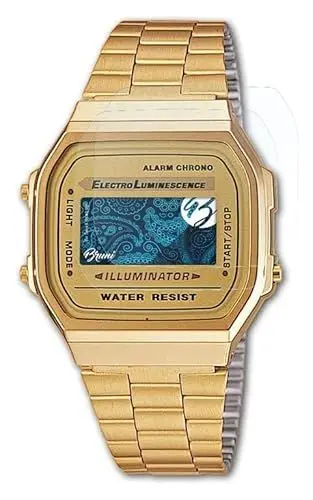 Produktbild: Bruni Schutzfolie kompatibel mit Casio A168WG-9EF Folie, glasklare Displayschutzfolie (2X)