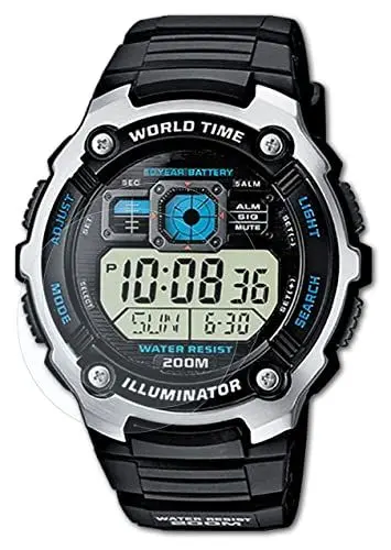 Produktbild: Bruni Schutzfolie kompatibel mit Casio AE-2000W-1AVEF Folie, glasklare Displayschutzfolie (2X)