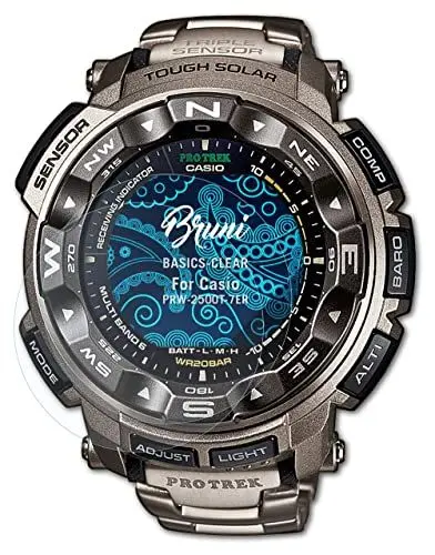 Produktbild: Bruni Schutzfolie kompatibel mit Casio PRW-2500T-7ER Folie, glasklare Displayschutzfolie (2X)