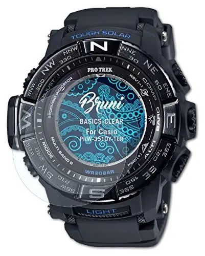 Produktbild: Bruni Schutzfolie kompatibel mit Casio PRW-3510Y-1ER Folie, glasklare Displayschutzfolie (2X)