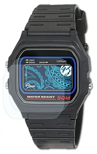 Produktbild: Bruni Schutzfolie kompatibel mit Casio W-59-1VQES Folie, glasklare Displayschutzfolie (2X)