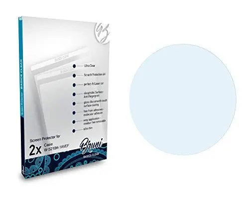 Produktbild: Bruni Schutzfolie kompatibel mit Casio W-S210H-1AVEF Folie, glasklare Displayschutzfolie (2X)