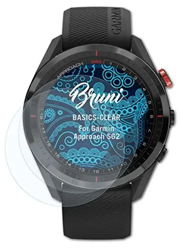 Produktbild: Bruni Schutzfolie kompatibel mit Garmin Approach S62 Folie, glasklare Displayschutzfolie (2X)