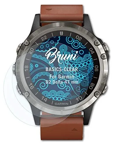 Produktbild: Bruni Schutzfolie kompatibel mit Garmin D2 Delta 47 mm Folie, glasklare Displayschutzfolie (2X)