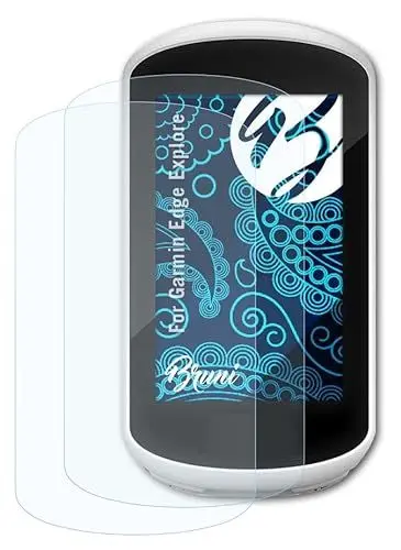 Produktbild: Bruni Schutzfolie kompatibel mit Garmin Edge Explore Folie, glasklare Displayschutzfolie (2X)