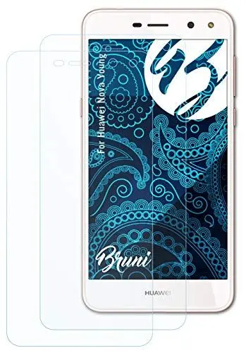 Produktbild: Bruni Schutzfolie kompatibel mit Huawei Nova Young Folie, glasklare Displayschutzfolie (2X)