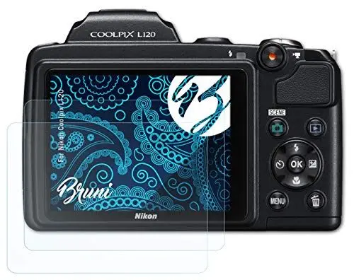 Produktbild: Bruni Schutzfolie kompatibel mit Nikon Coolpix L120 Folie, glasklare Displayschutzfolie (2X)