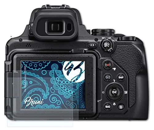 Produktbild: Bruni Schutzfolie kompatibel mit Nikon Coolpix P1000 Folie, glasklare Displayschutzfolie (2X)