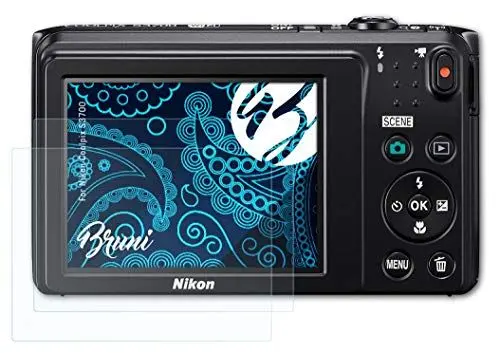 Produktbild: Bruni Schutzfolie kompatibel mit Nikon Coolpix S3700 Folie, glasklare Displayschutzfolie (2X)