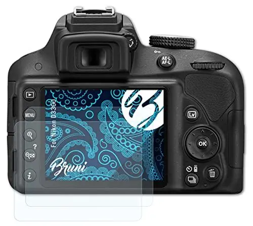 Produktbild: Bruni Schutzfolie kompatibel mit Nikon D3300 Folie, glasklare Displayschutzfolie (2X)