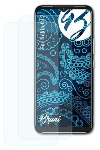 Produktbild: Bruni Schutzfolie kompatibel mit Nokia C12 Folie, glasklare Displayschutzfolie (2X)