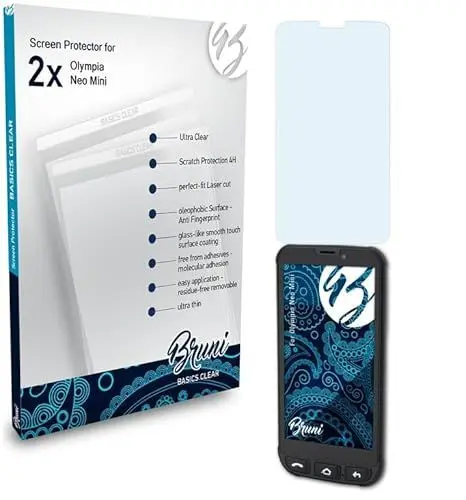 Produktbild: Bruni Schutzfolie kompatibel mit Olympia Neo Mini Folie, glasklare Displayschutzfolie (2X)