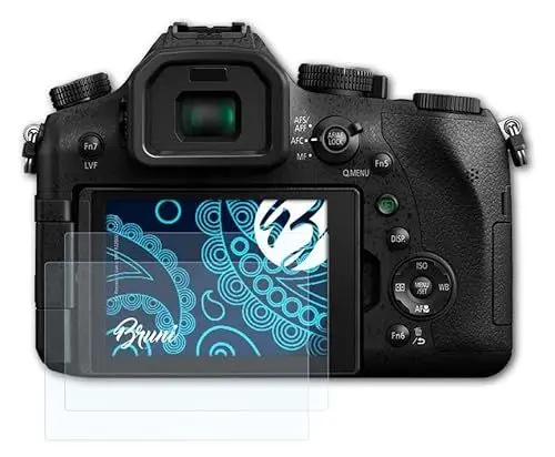 Produktbild: Bruni Schutzfolie kompatibel mit Panasonic Lumix DMC-FZ2000 / FZ2500 Folie, glasklare Displayschutzfolie (2X)