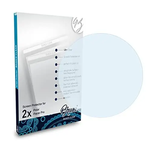 Produktbild: Bruni Schutzfolie kompatibel mit Polar Pacer Pro Folie, glasklare Displayschutzfolie (2X)