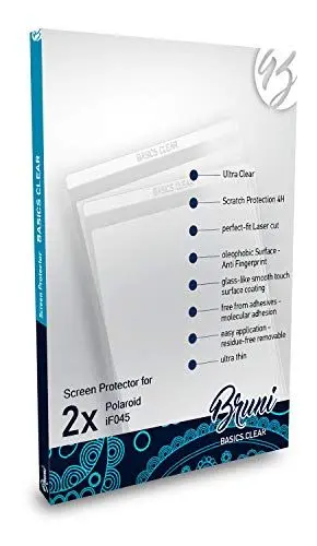 Produktbild: Bruni Schutzfolie kompatibel mit Polaroid iF045 Folie, glasklare Displayschutzfolie (2er Set)