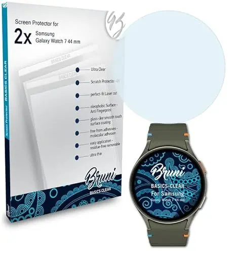 Produktbild: Bruni Schutzfolie kompatibel mit Samsung Galaxy Watch 7 44 mm Folie, glasklare Displayschutzfolie (2X)