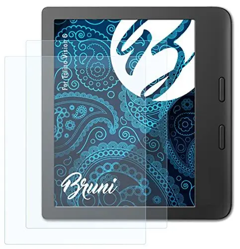 Produktbild: Bruni Schutzfolie kompatibel mit Tolino Vision 6 Folie, glasklare Displayschutzfolie (2X)